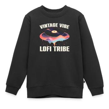 Lofi Mélomane Basse Fidélité Esthétique Japonaise - Sweat Premium enfant bio - noir - Devant - AI Model Kid Female (0cm)