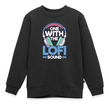 Lofi Mélomane Basse Fidélité Esthétique Japonaise - Sweat Premium enfant bio - noir - Devant - AI Model Kid Female (0cm)
