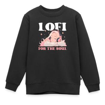 Lofi Mélomane Basse Fidélité Esthétique Japonaise - Sweat Premium enfant bio - noir - Devant - AI Model Kid Female (0cm)