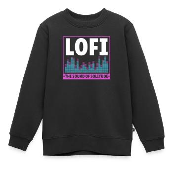 Lofi Mélomane Basse Fidélité Esthétique Japonaise - Sweat Premium enfant bio - noir - Devant - AI Model Kid Female (0cm)