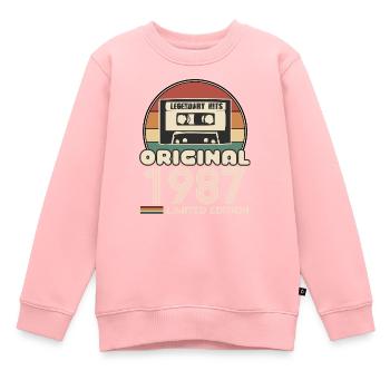 1987 - Kinder Premium Organic Sweatshirt - Rosa - Vorne - AI Model Kid Female (0cm)