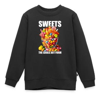 Fabrication de bonbons Fabricant de bonbons Fabrication de bonbons J’aime les bonbons - Sweat Premium enfant bio - noir - Devant - AI Model Kid Female (0cm)