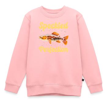 Truite mouchetée Poisson Pêcheur Pêcheur Pêcheur - Sweat Premium enfant bio - rose - Devant - AI Model Kid Female (0cm)