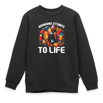 Lapidaire artiste pierres précieuses Pierre de collecte Pierre - Sweat Premium enfant bio - noir - Devant - AI Model Kid Female (0cm)