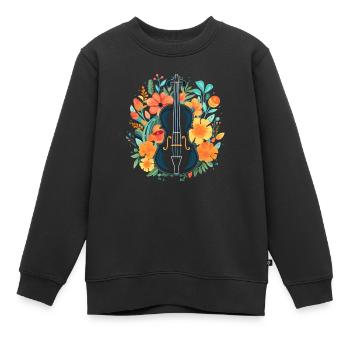 Fiddle Player Violinist Instrument Musician - Kids Premium Organic Sweatshirt - black - Front - AI Model Kid Female (0cm)