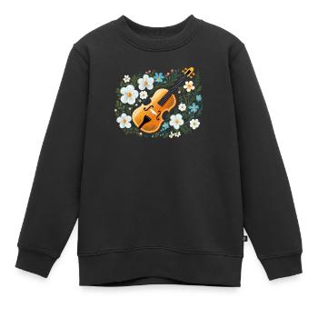 Fiddle Player Violinist Instrument Musician - Kids Premium Organic Sweatshirt - black - Front - AI Model Kid Female (0cm)