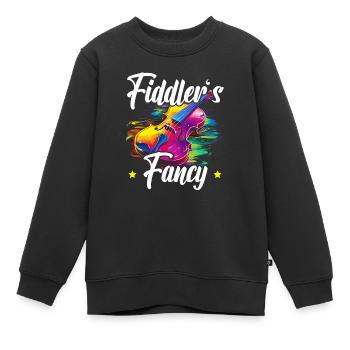 Fiddle Player Violinist Instrument Musician - Kids Premium Organic Sweatshirt - black - Front - AI Model Kid Female (0cm)