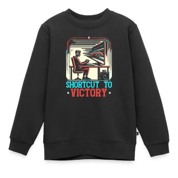 Speedrunning Joueur de jeux vidéo Gamer Gaming - Sweat Premium enfant bio - noir - Devant - AI Model Kid Female (0cm)