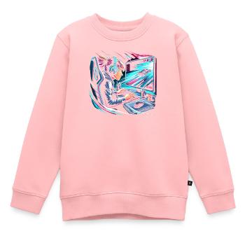 Speedrunning Joueur de jeux vidéo Gamer Gaming - Sweat Premium enfant bio - rose - Devant - AI Model Kid Female (0cm)