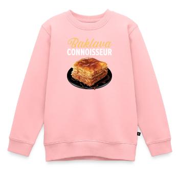 Baklava Pâtisserie Dessert Gourmand Moyen-Orient - Sweat Premium enfant bio - rose - Devant - AI Model Kid Female (0cm)