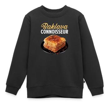 Baklava Pâtisserie Dessert Gourmand Moyen-Orient - Sweat Premium enfant bio - noir - Devant - AI Model Kid Female (0cm)
