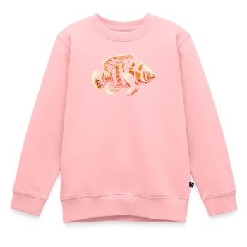 Oscar Fischliebhaber Süßwasser-Aquaristik - Kinder Premium Organic Sweatshirt - Rosa - Vorne - AI Model Kid Female (0cm)