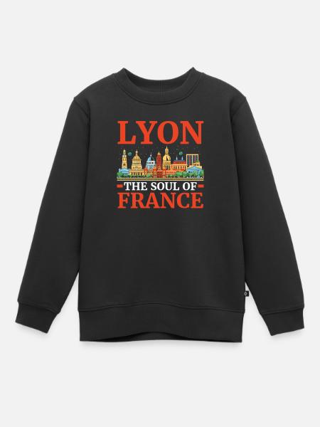 Lyon Frankreich Reisen Urlaub Tourist Ich liebe Lyon - Kinder Premium Organic Sweatshirt - Schwarz