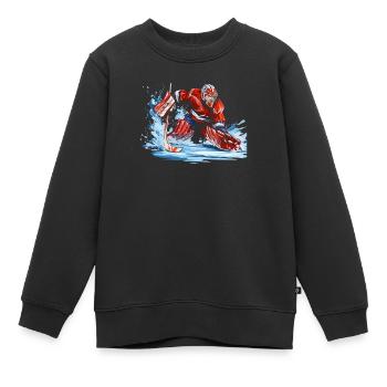 Eishockey Torwart Torwart Torwart - Kinder Premium Organic Sweatshirt - Schwarz - Vorne - AI Model Kid Female (0cm)
