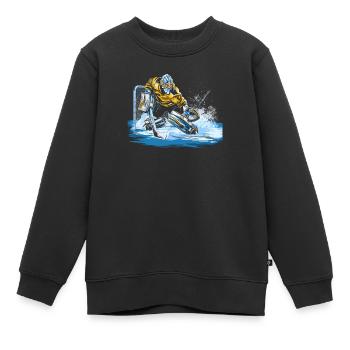 Eishockey Torwart Torwart Torwart - Kinder Premium Organic Sweatshirt - Schwarz - Vorne - AI Model Kid Female (0cm)