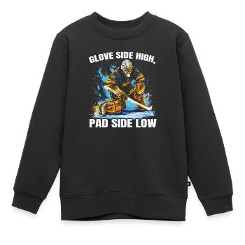 Eishockey Torwart Torwart Torwart - Kinder Premium Organic Sweatshirt - Schwarz - Vorne - AI Model Kid Female (0cm)