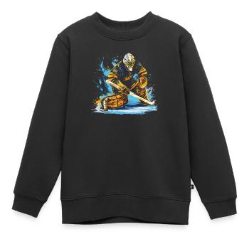 Eishockey Torwart Torwart Torwart - Kinder Premium Organic Sweatshirt - Schwarz - Vorne - AI Model Kid Female (0cm)