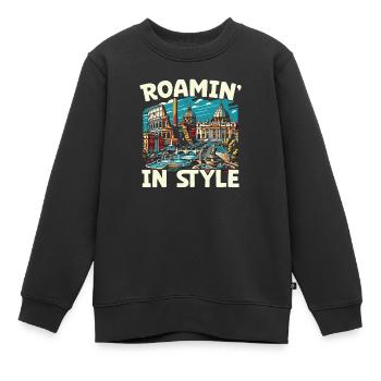 Rom Italien Reisen Italienisch Roma Italia I Love Rome - Kinder Premium Organic Sweatshirt - Schwarz - Vorne - AI Model Kid Female (0cm)