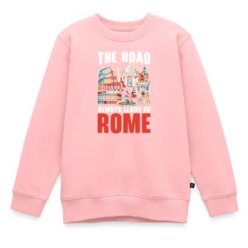 Rom Italien Reisen Italienisch Roma Italia I Love Rome - Kinder Premium Organic Sweatshirt - Rosa - Vorne - AI Model Kid Female (0cm)