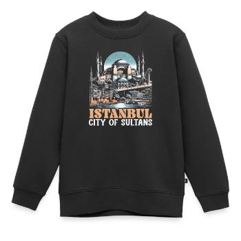 Istanbul Turquie Voyage Vacances J’aime Istanbul - Sweat Premium enfant bio - noir - Devant - AI Model Kid Female (0cm)