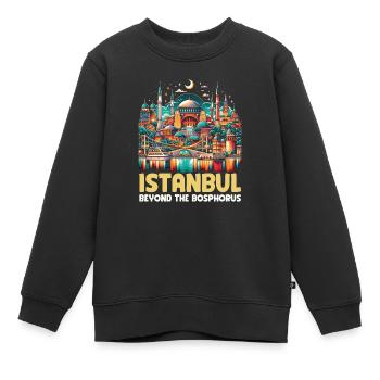 Istanbul Turquie Voyage Vacances J’aime Istanbul - Sweat Premium enfant bio - noir - Devant - AI Model Kid Female (0cm)