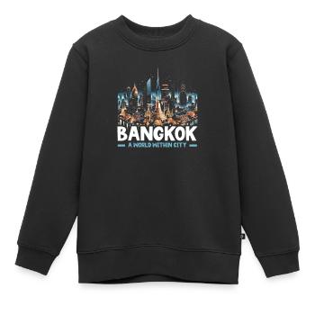 Bangkok Thailand Reisen Urlaub Thai Sprache - Kinder Premium Organic Sweatshirt - Schwarz - Vorne - AI Model Kid Female (0cm)