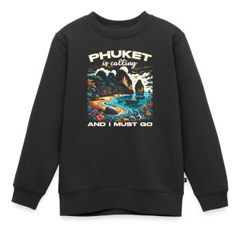 Phuket Thailand Reisen Thai Ich liebe Phuket - Kinder Premium Organic Sweatshirt - Schwarz - Vorne - AI Model Kid Female (0cm)