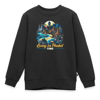 Phuket Thailand Reisen Thai Ich liebe Phuket - Kinder Premium Organic Sweatshirt - Schwarz - Vorne - AI Model Kid Female (0cm)