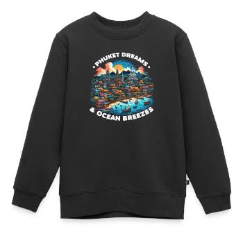 Phuket Thailand Reisen Thai Ich liebe Phuket - Kinder Premium Organic Sweatshirt - Schwarz - Vorne - AI Model Kid Female (0cm)