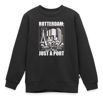 Rotterdam Pays-Bas Voyage J’aime Rotterdam - Sweat Premium enfant bio - noir - Devant - AI Model Kid Female (0cm)