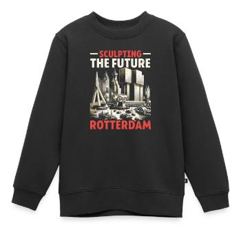 Rotterdam Pays-Bas Voyage J’aime Rotterdam - Sweat Premium enfant bio - noir - Devant - AI Model Kid Female (0cm)
