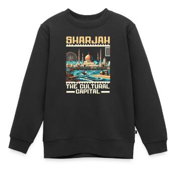 Sharjah Vereinigte Arabische Emirate Reisen Vereinigte Arabische Emirate - Kinder Premium Organic Sweatshirt - Schwarz - Vorne - AI Model Kid Female (0cm)