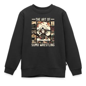 Sumo-Ringer Japanisches Ringen Sumo-Ringen - Kinder Premium Organic Sweatshirt - Schwarz - Vorne - AI Model Kid Female (0cm)