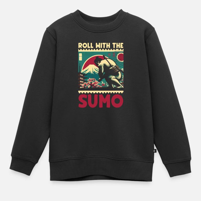 Sumo-Ringer Japanisches Ringen Sumo-Ringen - Kinder Premium Organic Sweatshirt - Schwarz