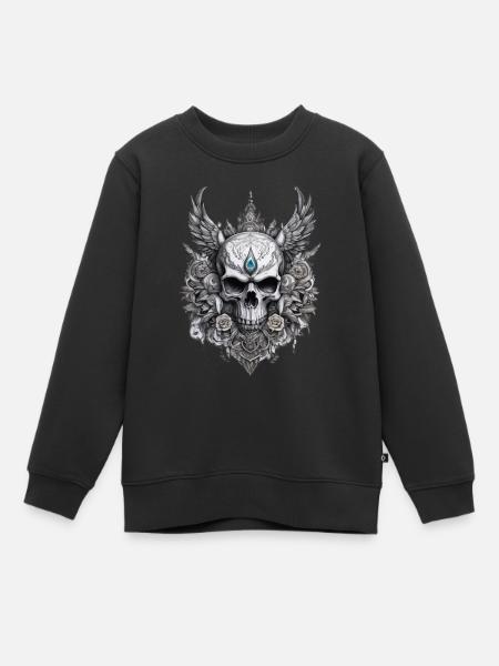 Tatouage chemise imprimé - Sweat Premium enfant bio - noir