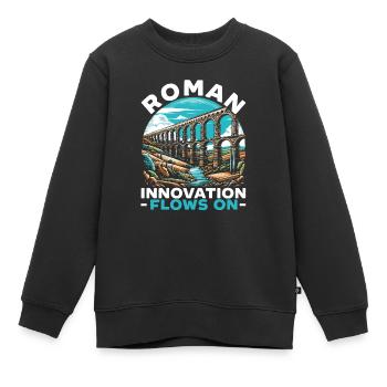 Aqueducs romains Ingénierie romaine Rome antique - Sweat Premium enfant bio - noir - Devant - AI Model Kid Female (0cm)