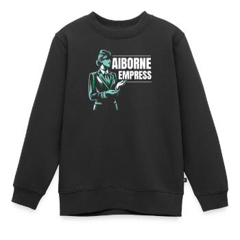 Hôtesse de l’air Hôtesse de l’air - Sweat Premium enfant bio - noir - Devant - AI Model Kid Female (0cm)