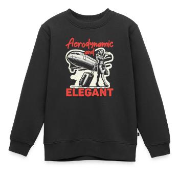 Flugbegleiterin, Flugbegleiterin, Stewardess - Kinder Premium Organic Sweatshirt - Schwarz - Vorne - AI Model Kid Female (0cm)
