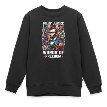 Proclamation d’émancipation Black Pride Juneteenth - Sweat Premium enfant bio - noir - Devant - AI Model Kid Female (0cm)
