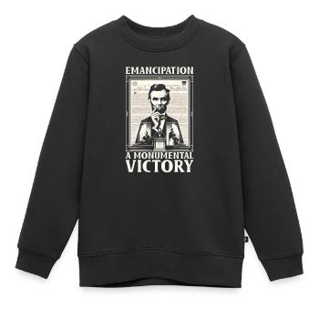 Proclamation d’émancipation Black Pride Juneteenth - Sweat Premium enfant bio - noir - Devant - AI Model Kid Female (0cm)