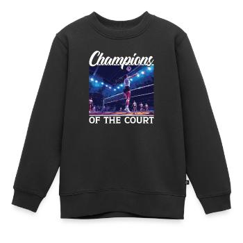 Amateur de volley-ball en salle Joueur de volley-ball sportif - Sweat Premium enfant bio - noir - Devant - AI Model Kid Female (0cm)