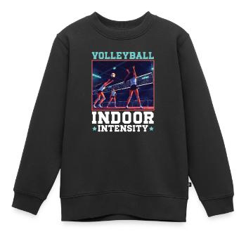 Amateur de volley-ball en salle Joueur de volley-ball sportif - Sweat Premium enfant bio - noir - Devant - AI Model Kid Female (0cm)