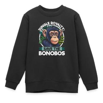 Endangered Species Bonobo Tierrechtsaktivist - Kinder Premium Organic Sweatshirt - Schwarz - Vorne - AI Model Kid Female (0cm)