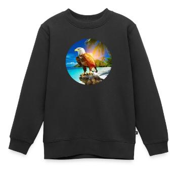 Adler am Eagle Beach Aruba Sommerurlaub - Kinder Premium Organic Sweatshirt - Schwarz - Vorne - AI Model Kid Female (0cm)