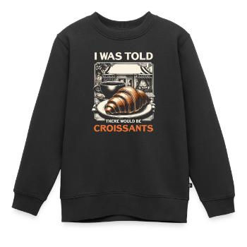 Croissant France Food Foodie Petit-déjeuner français - Sweat Premium enfant bio - noir - Devant - AI Model Kid Female (0cm)