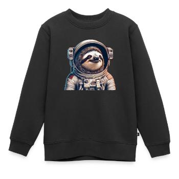 Nachdenkliches Faultier Astronaut - Kinder Premium Organic Sweatshirt - Schwarz - Vorne - AI Model Kid Female (0cm)