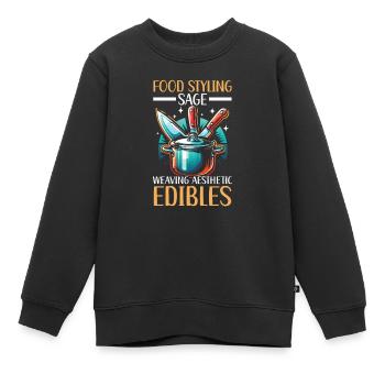 Culinary Arts Teacher Kitchen Cook Chef Cooking - Kids Premium Organic Sweatshirt - black - Front - AI Model Kid Female (0cm)
