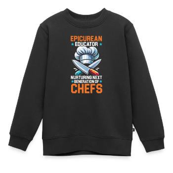Culinary Arts Teacher Kitchen Cook Chef Cooking - Kids Premium Organic Sweatshirt - black - Front - AI Model Kid Female (0cm)