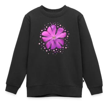 fleur rose - Sweat Premium enfant bio - noir - Devant - AI Model Kid Female (0cm)