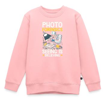 Photographe légiste Enquête sur les scènes de crime - Sweat Premium enfant bio - rose - Devant - AI Model Kid Female (0cm)